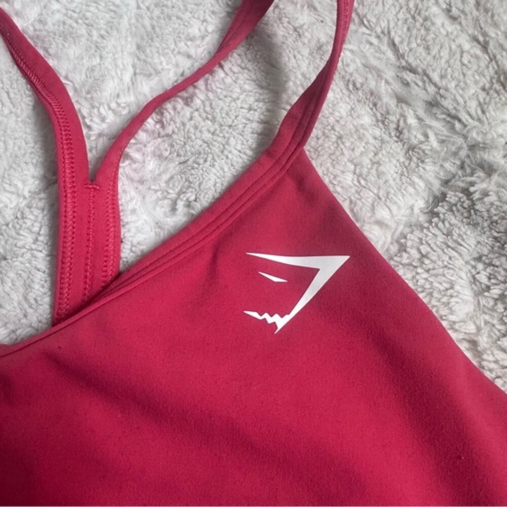 Gymshark | Raspberry Red V-Neck Training Womens Sports Bra | Size Large - Picture 4 of 8